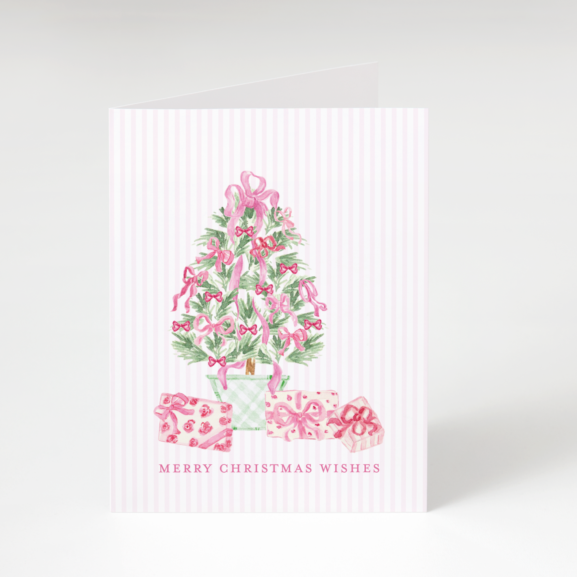 Pink Tree Presents Greeting Card