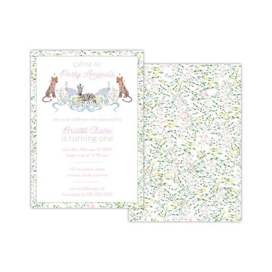 Party Animal Floral Invitation