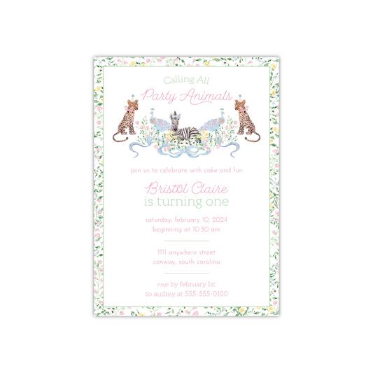 Party Animal Floral Invitation