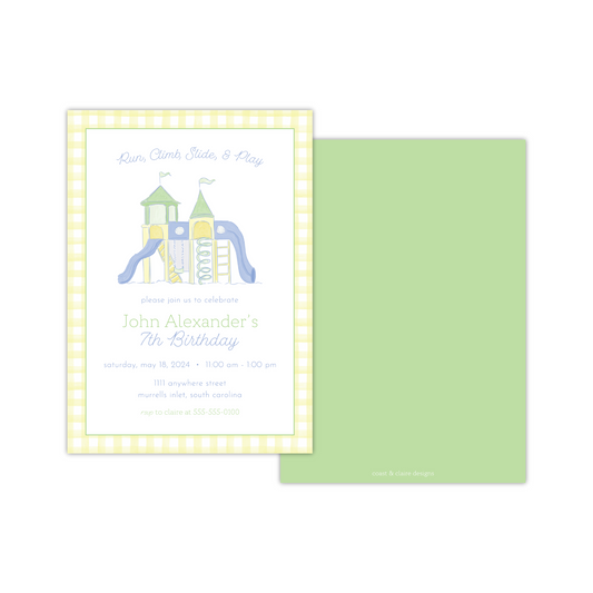 Yellow Playground Birthday Invitation