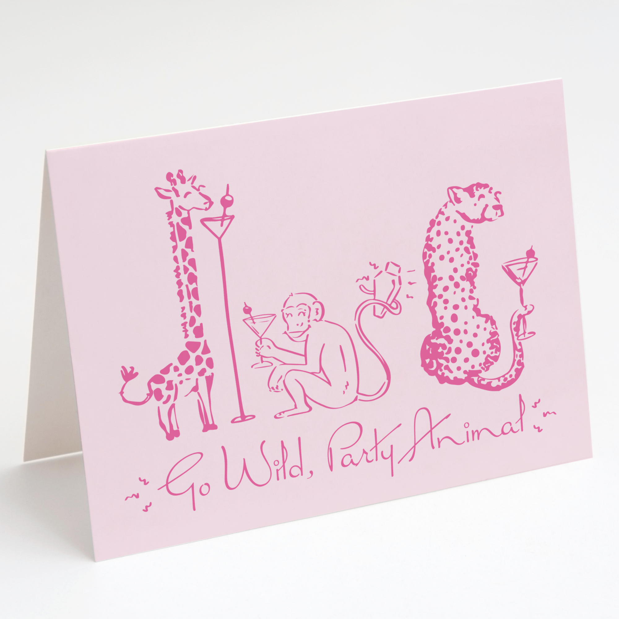 Party Animal Pink Greeting Card