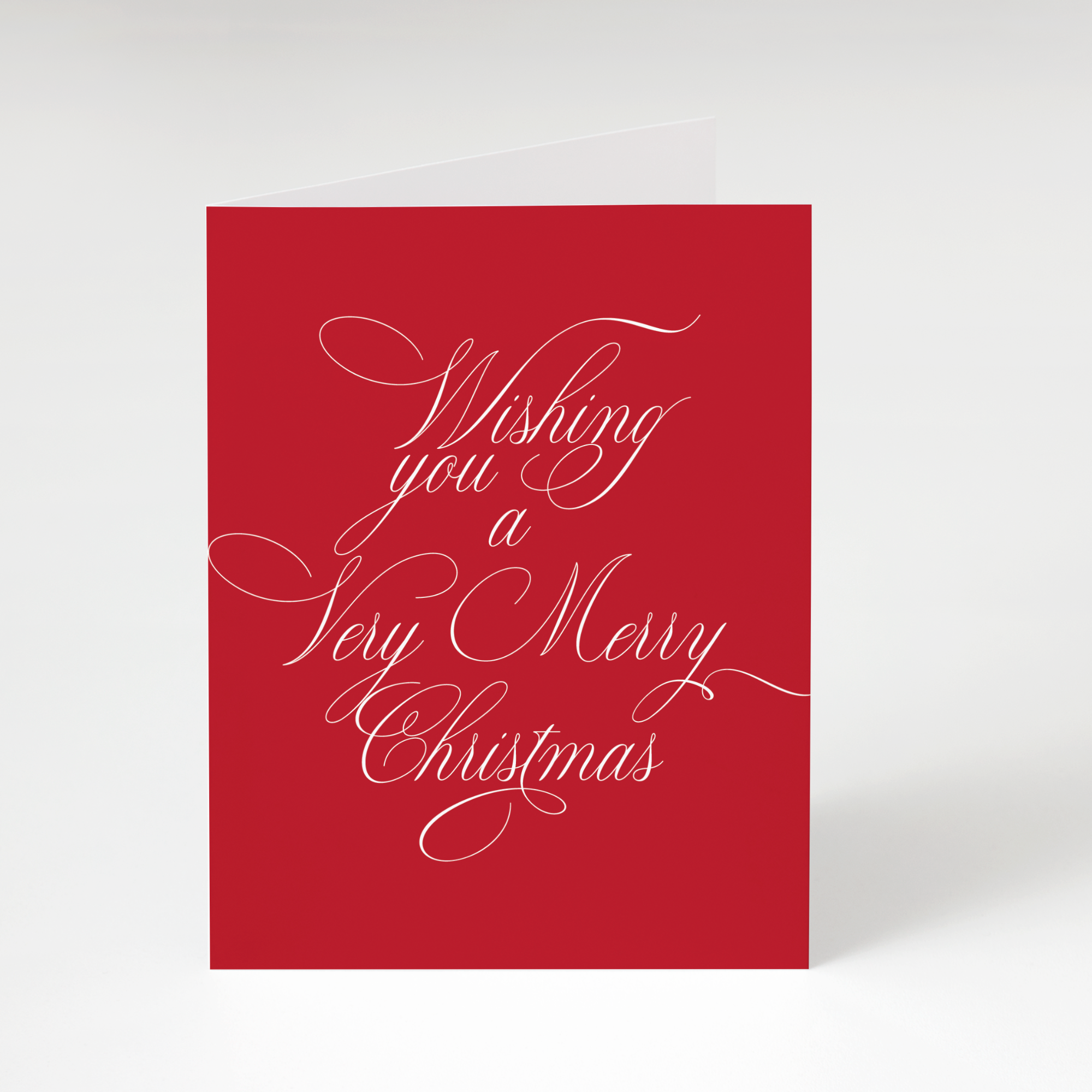 Red Script Greeting Card