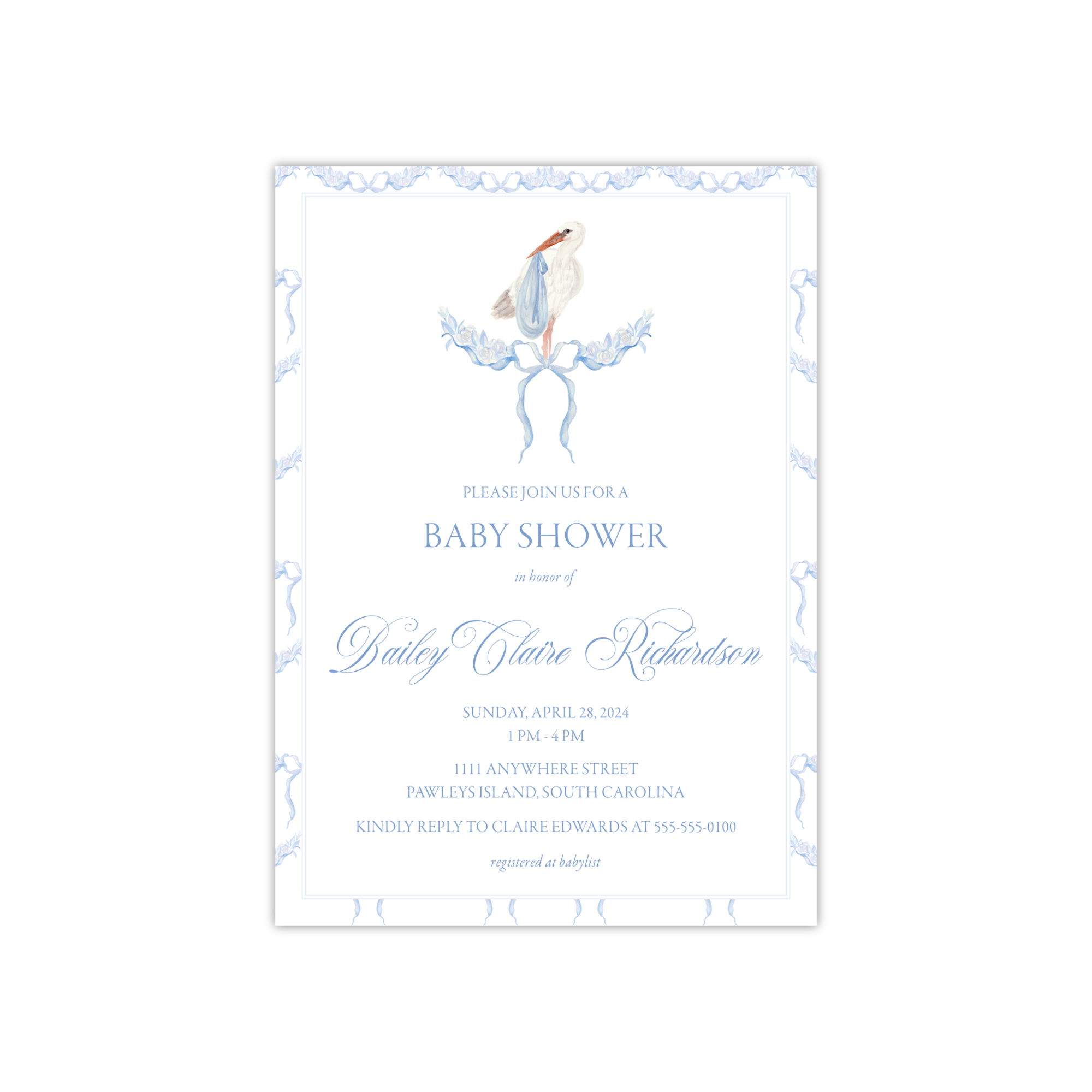 Stork Shower Invitation