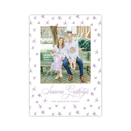 Star Purple Holiday Card