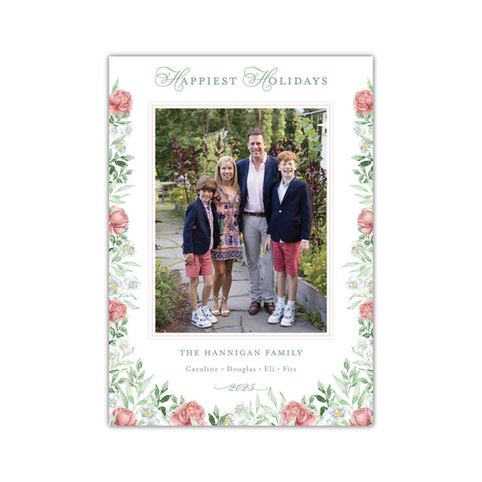 Rococco Vertical Holiday Card