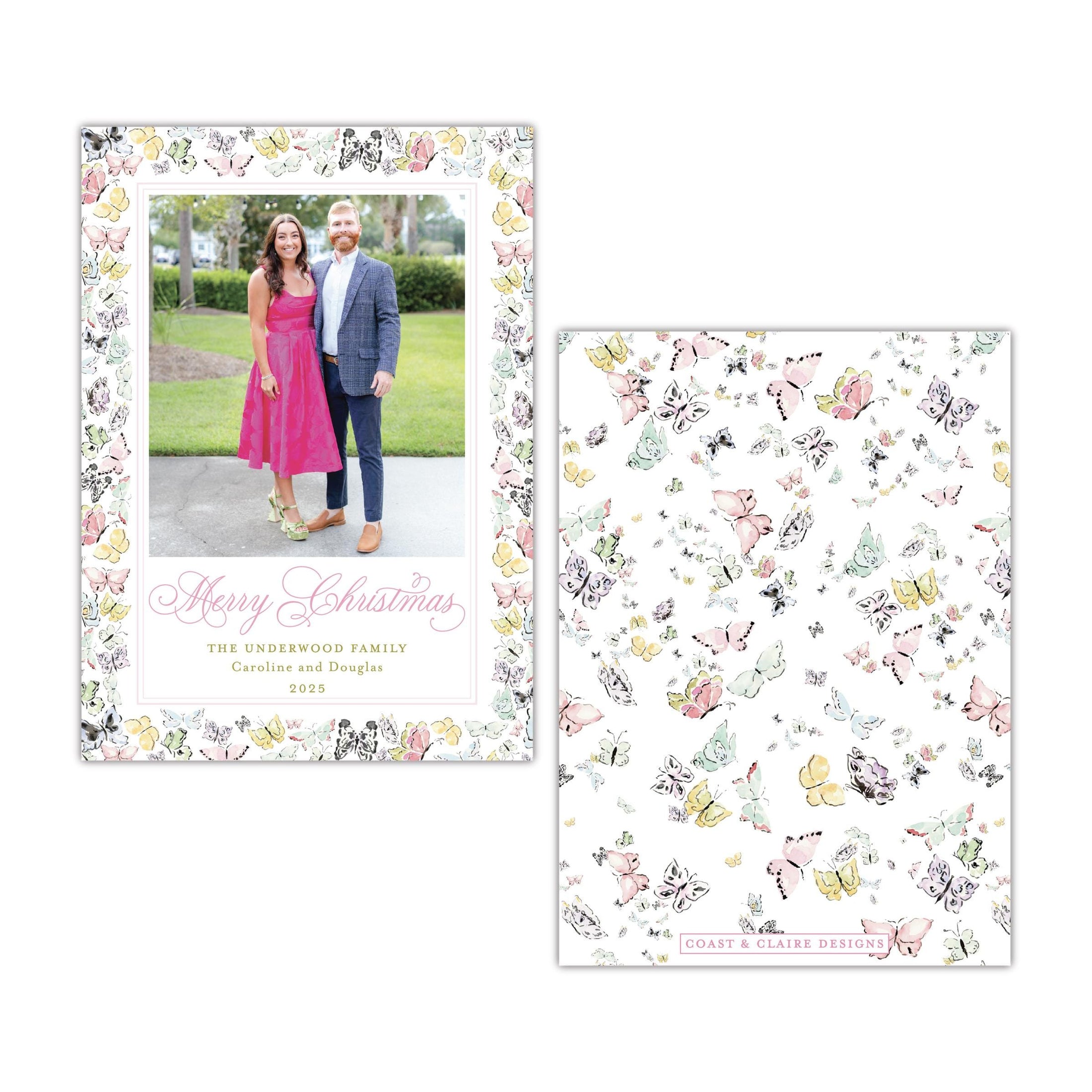 Butterfly Kisses Holiday Card