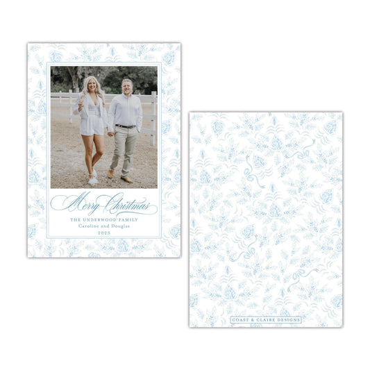 Tied with Bow White Holiday Card