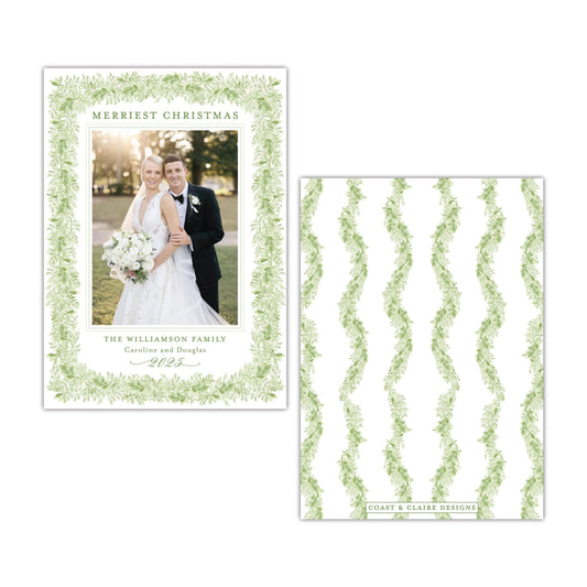 Tied with Bow Plain Holiday Card