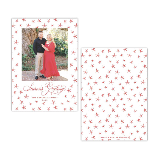 Star Red Holiday Card