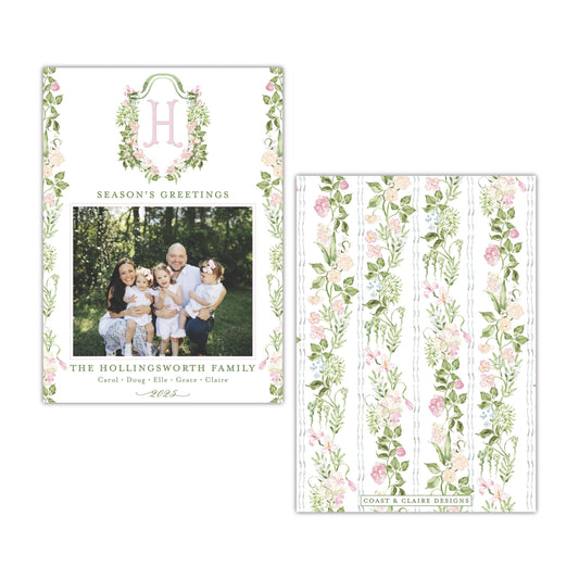 Blushing Vertical Holiday Card