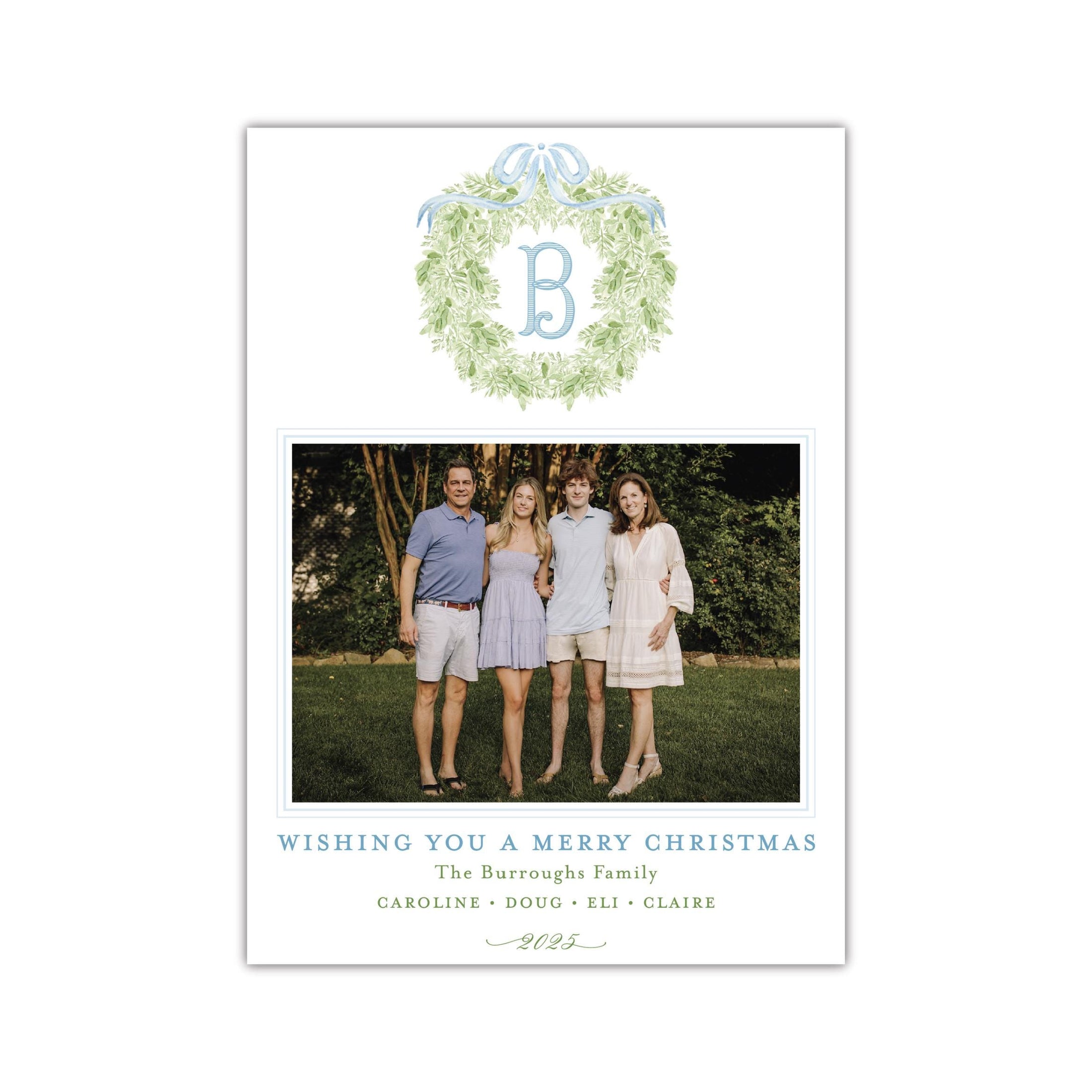 Tied with Bow Vertical Holiday Card