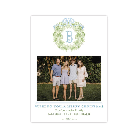 Tied with Bow Vertical Holiday Card