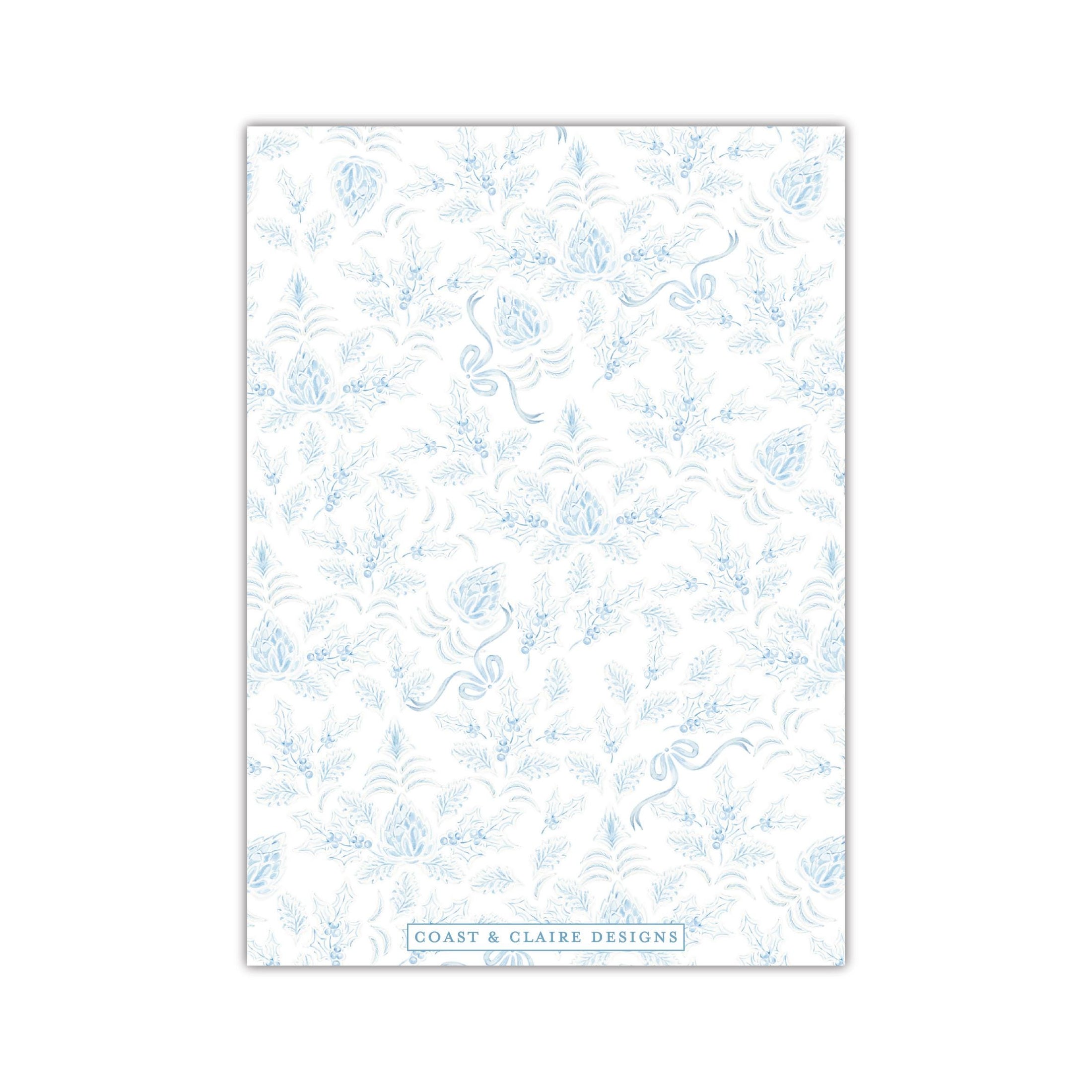 Tied with Bow White Holiday Card