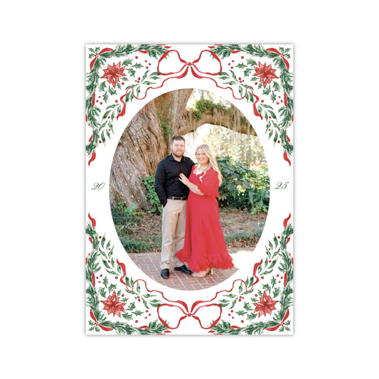 Yuletide Oval Holiday Card