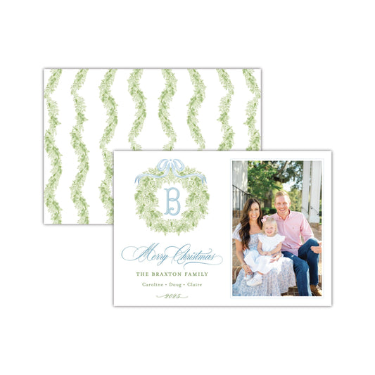 Tied with Bow Horizontal Holiday Card