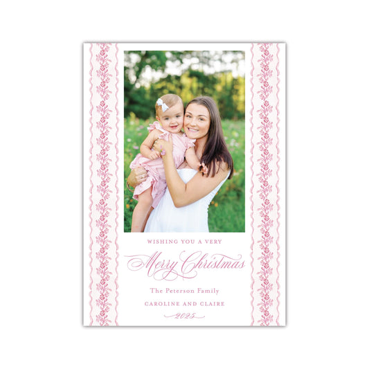 Pinkies Out Pink Holiday Card