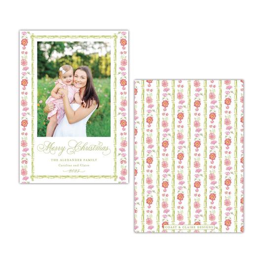 Jardin De Chine Green Holiday Card