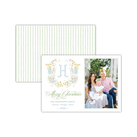 Butterfly Kisses Blue Holiday Card