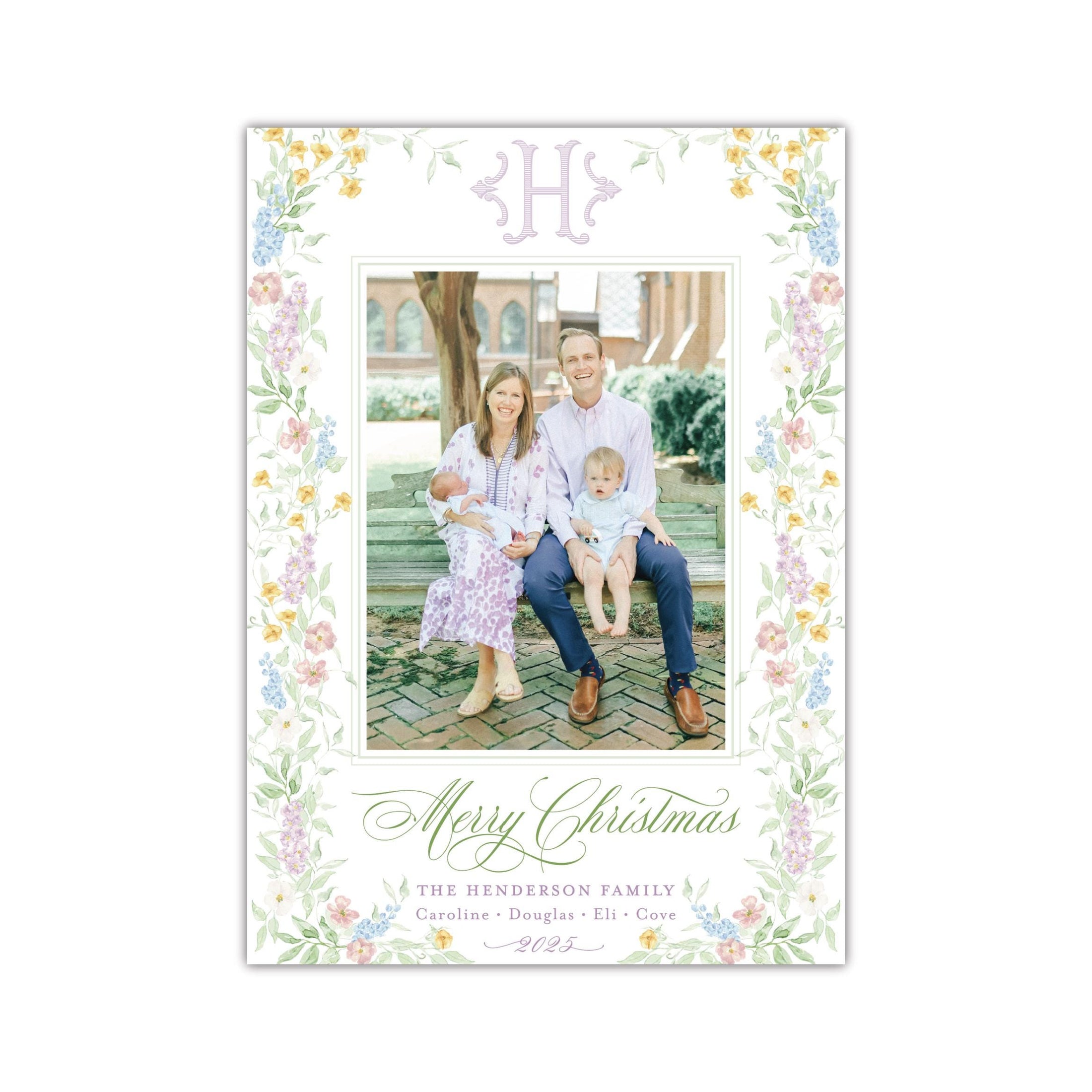 Butterfly Kisses Vertical Holiday Card