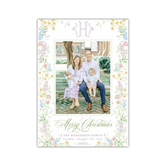 Butterfly Kisses Vertical Holiday Card