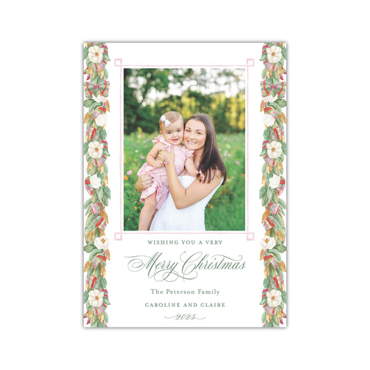 Magnolia Vertical Holiday Card