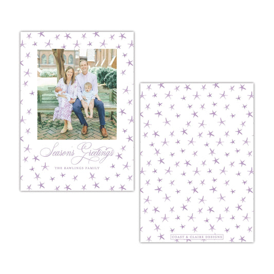 Star Purple Holiday Card