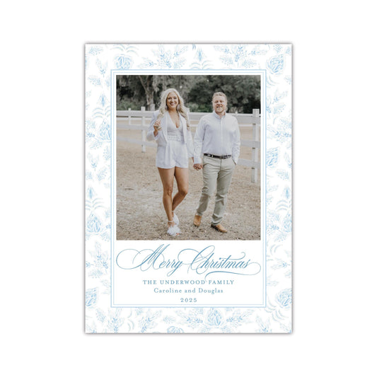 Tied with Bow White Holiday Card