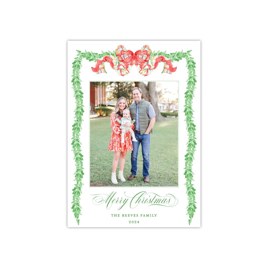 March Plaid Greenery Holiday Card