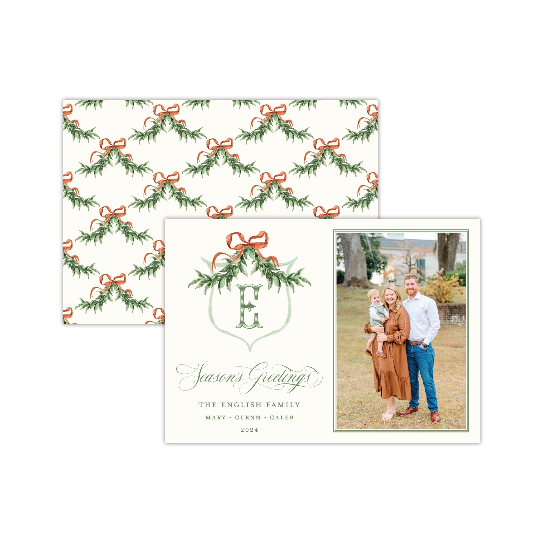 Brown Bow Holiday Card