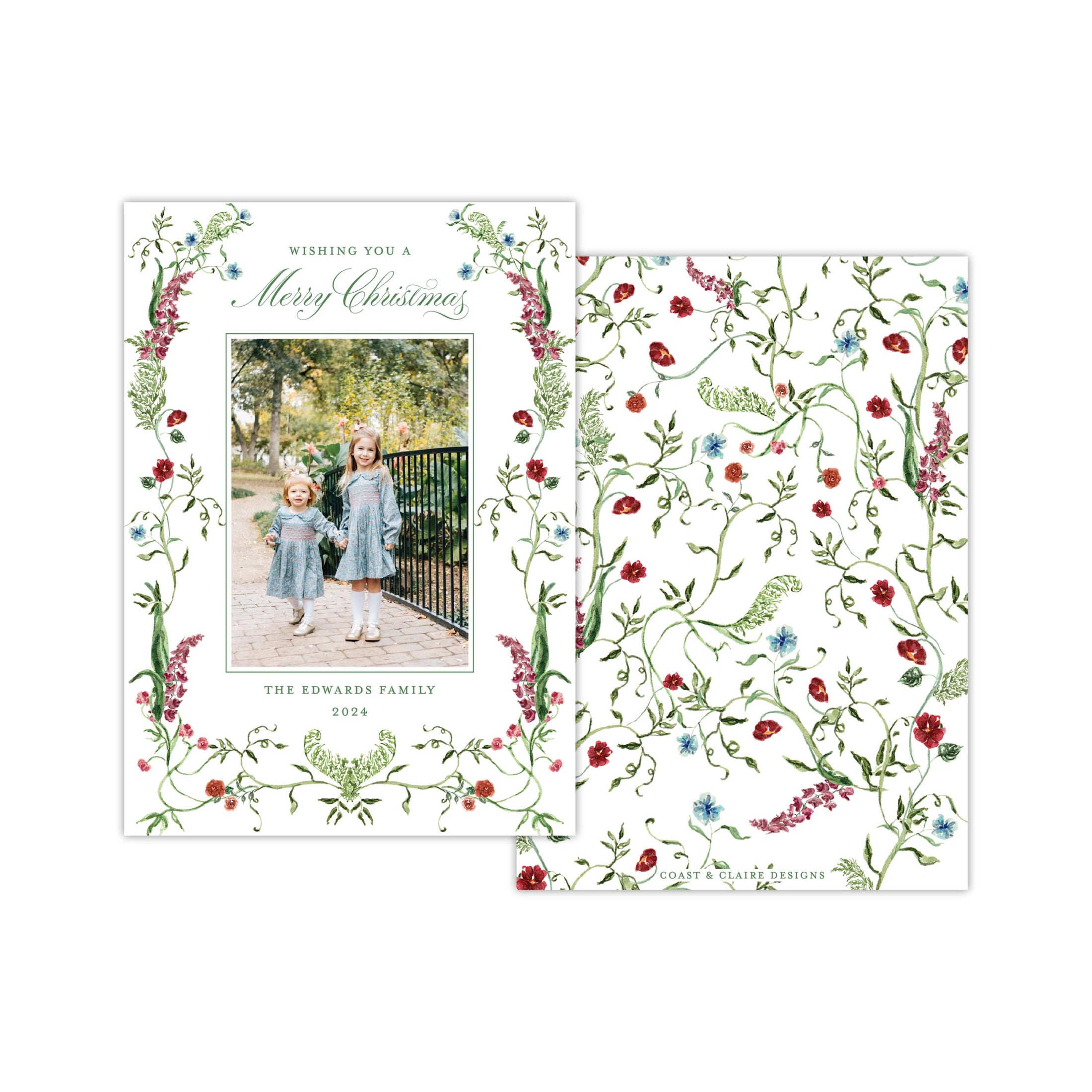 Moody Floral Holiday Card