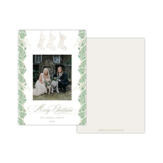 Mantel Stockings Holiday Card