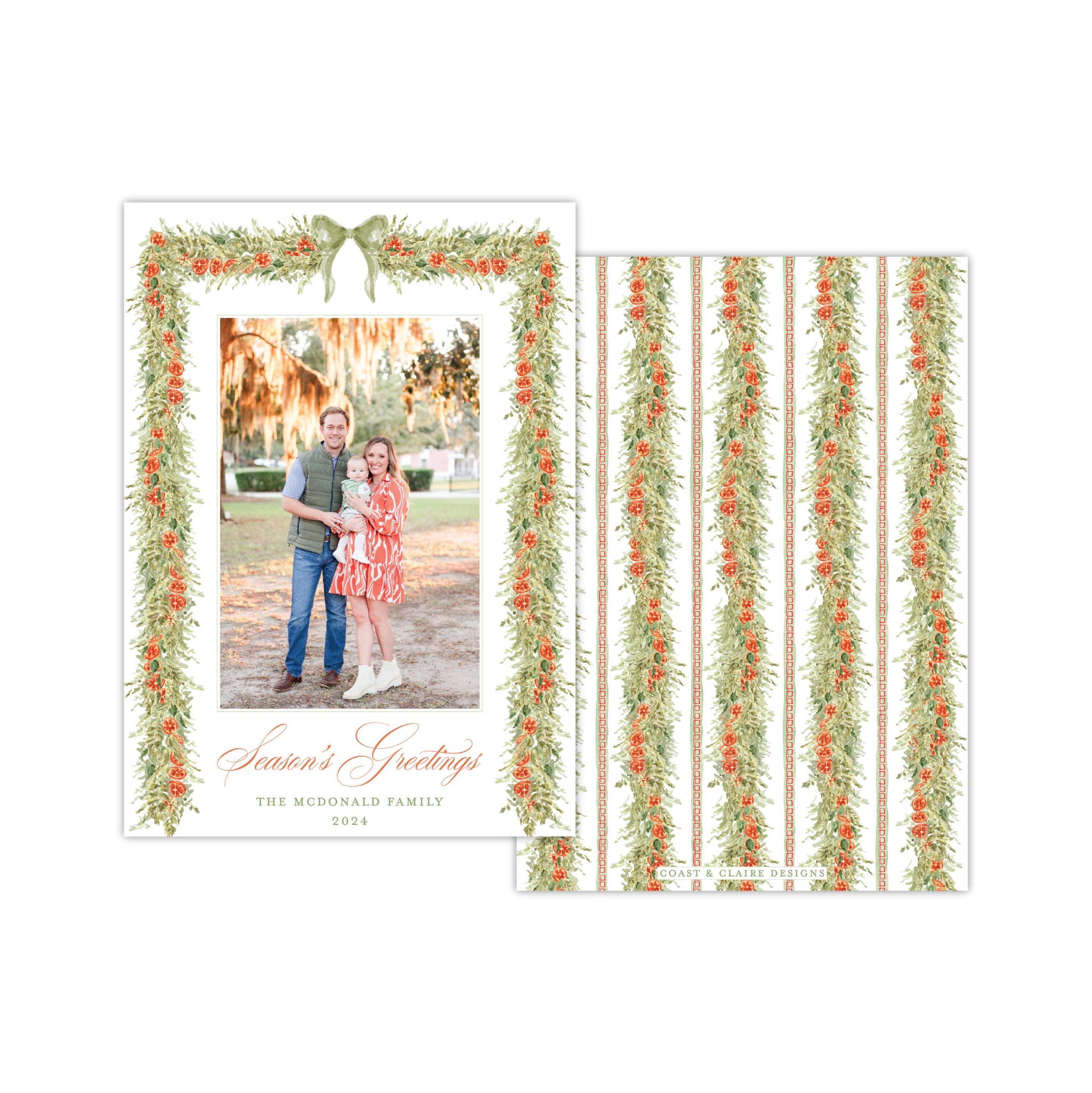 Orange Garland Holiday Card