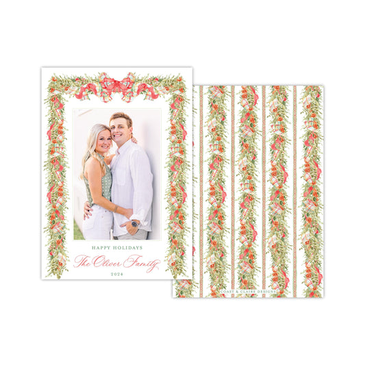 March Plaid Garland Holiday Card