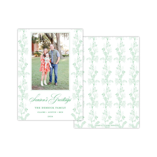 Chinoiserie Green Holiday Card