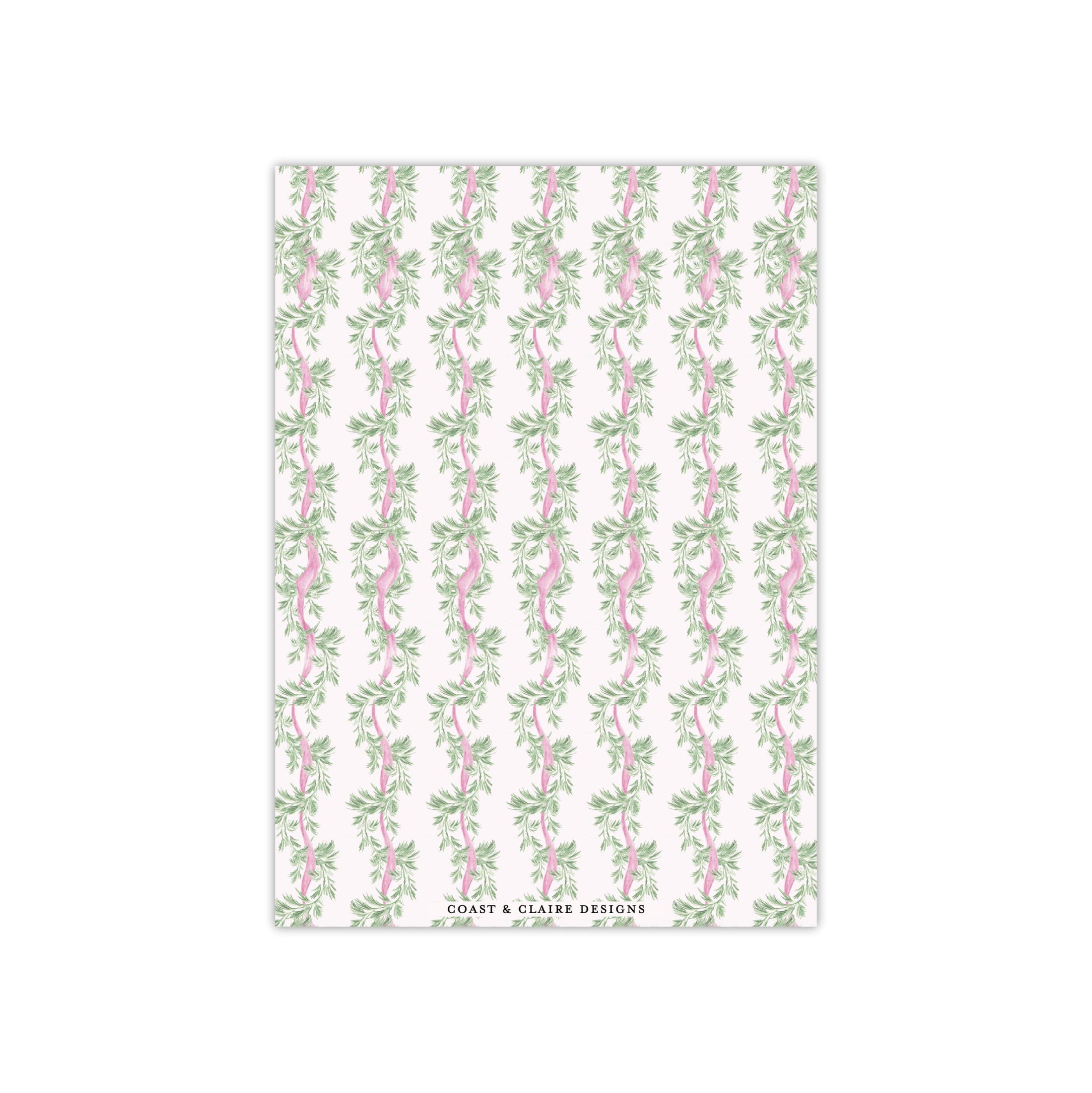 Pink Tree Presents Holiday Card - Horizontal