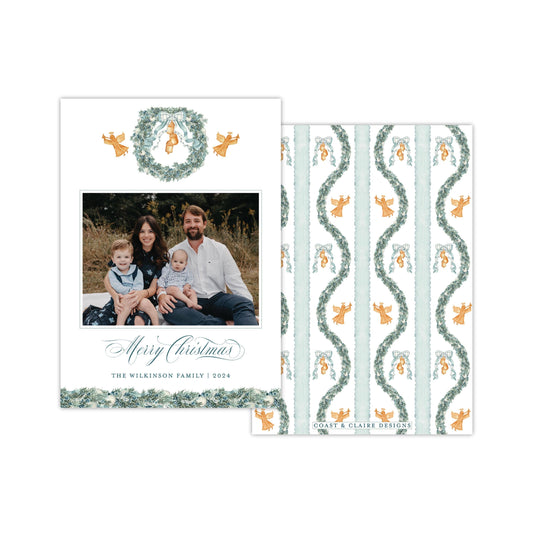 Gold Angel Holiday Card - Horizontal