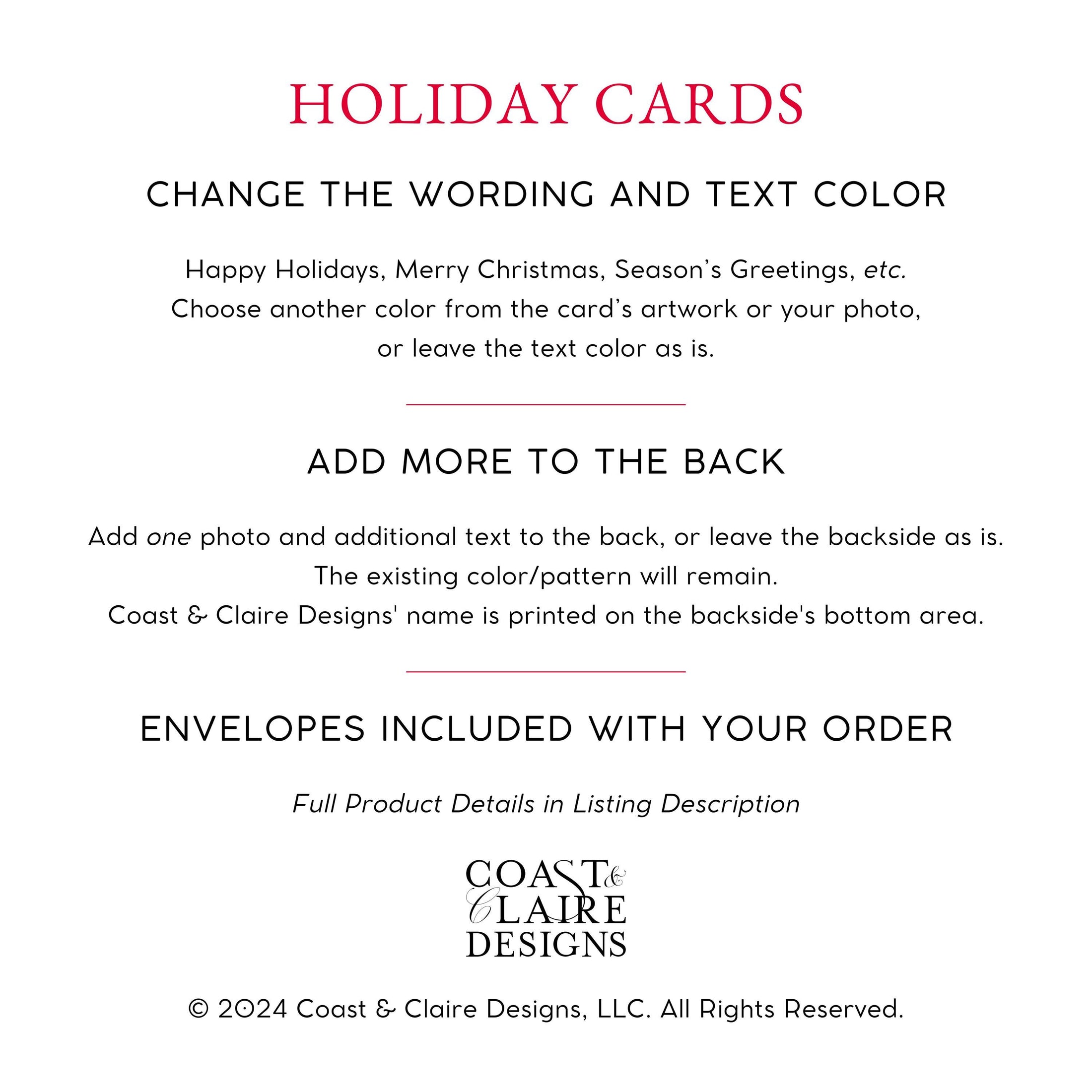 Red Blue Garland Holiday Card