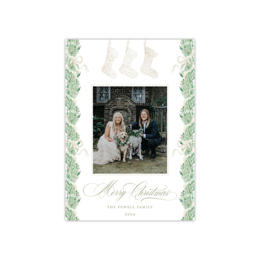 Mantel Stockings Holiday Card