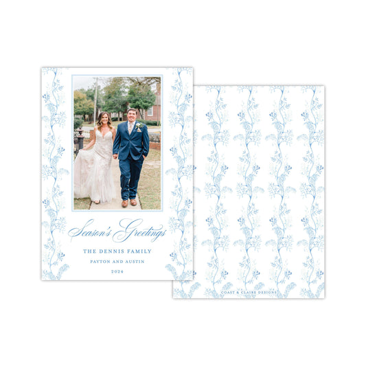 Chinoiserie Blue Holiday Card