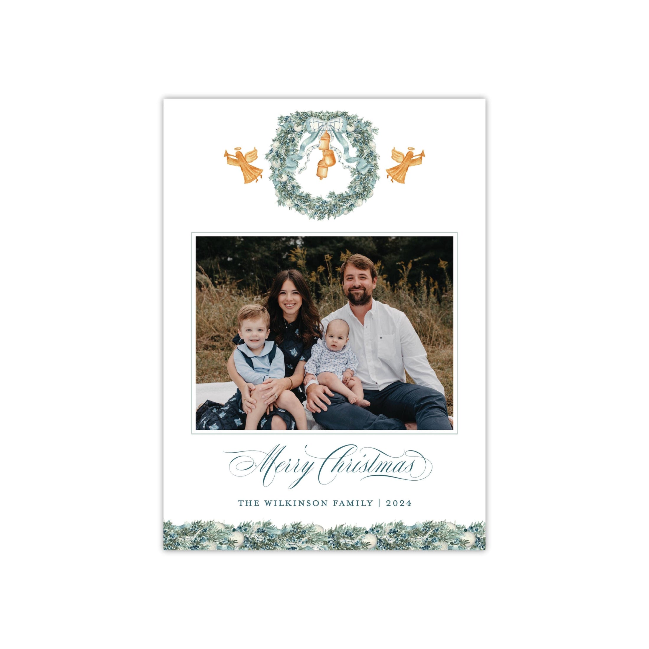 Gold Angel Holiday Card - Horizontal