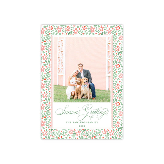 Pastel Floral Holiday Card