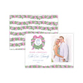 Load image into Gallery viewer, Pink Blue Wreath Holiday Card - Vertical
